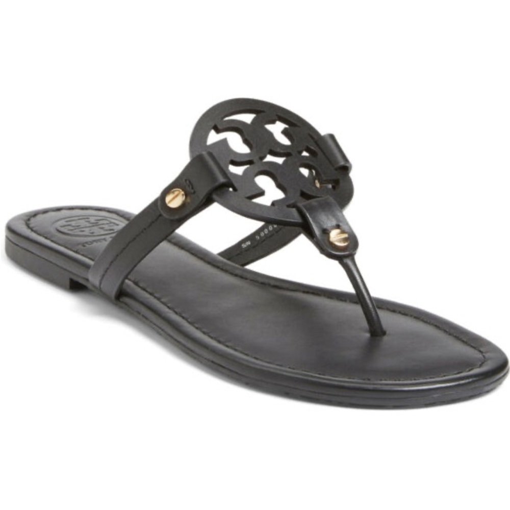 Tory Burch Miller Logo Sandal Black Size 10